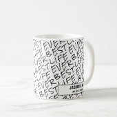 Schwarz-weiß Text Best Life jemals Personalisiert Kaffeetasse (VorderseiteRechts)
