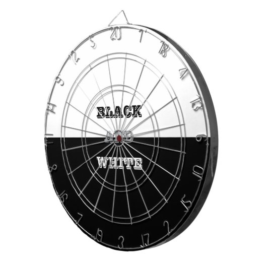 Schwarz-Weiß-Text und solide Farbgestaltung Dartscheibe (Vorderseite rechts)