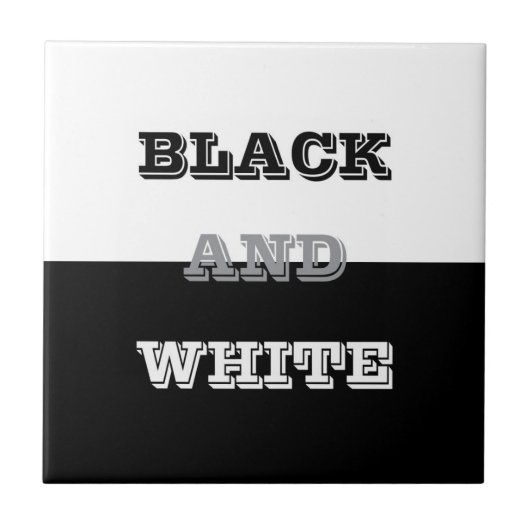 Schwarz-Weiß-Text und solide Farbgestaltung Fliese (Vorderseite)