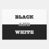 Schwarz-Weiß-Text und solide Farbgestaltung Geschenkpapier Set (Vorderseite 3)