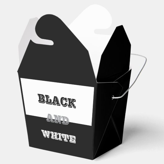 Schwarz-Weiß-Text und solide Farbgestaltung Geschenkschachtel (Geöffnet)