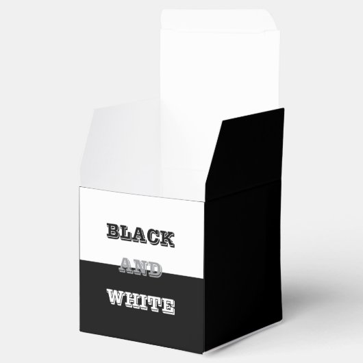 Schwarz-Weiß-Text und solide Farbgestaltung Geschenkschachtel (Geöffnet)