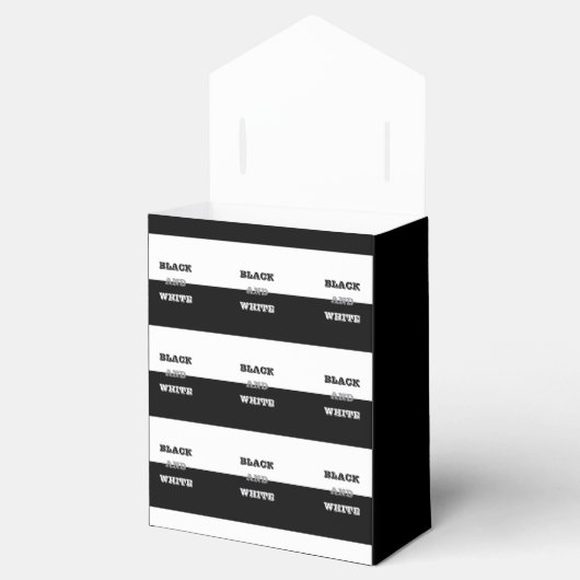 Schwarz-Weiß-Text und solide Farbgestaltung Geschenkschachtel (Geöffnet)