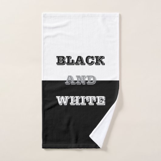 Schwarz-Weiß-Text und solide Farbgestaltung Handtuch (Handtuch)