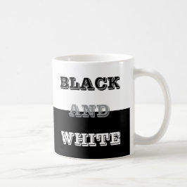 Schwarz-Weiß-Text und solide Farbgestaltung Kaffeetasse