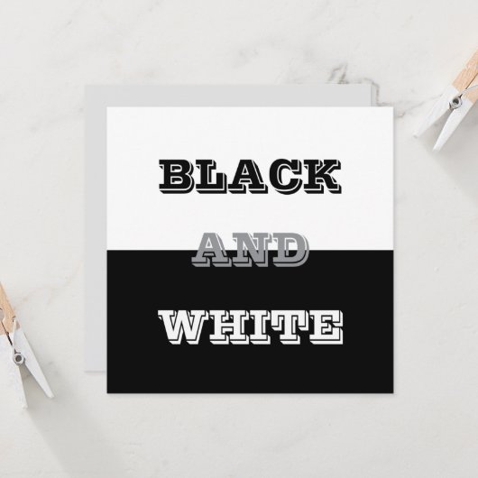 Schwarz-Weiß-Text und solide Farbgestaltung Karte (Vorderseite/Rückseite Beispiel)