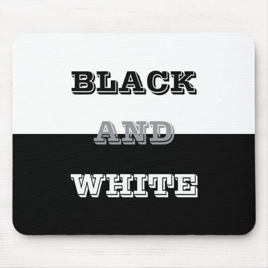Schwarz-Weiß-Text und solide Farbgestaltung Mousepad (Vorne)