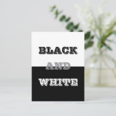 Schwarz-Weiß-Text und solide Farbgestaltung Postkarte (Stehend Vorderseite)