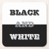 Schwarz-Weiß-Text und solide Farbgestaltung Rechteckiger Pappuntersetzer (Vorderseite)