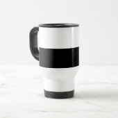 Schwarz-Weiß-Text und solide Farbgestaltung Reisebecher (Vorderseite Links)