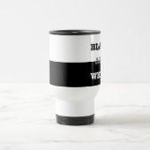 Schwarz-Weiß-Text und solide Farbgestaltung Reisebecher (Mittel)