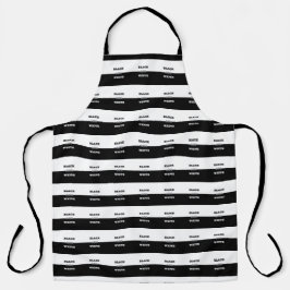 Schwarz-Weiß-Text und solide Farbgestaltung Schürze
