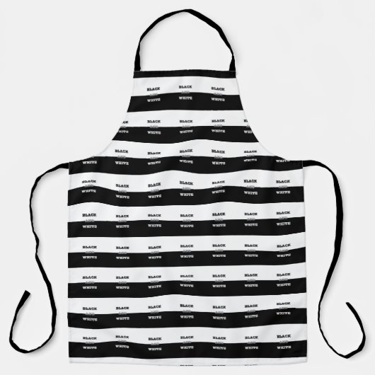 Schwarz-Weiß-Text und solide Farbgestaltung Schürze (Vorderseite)