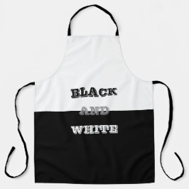 Schwarz-Weiß-Text und solide Farbgestaltung Schürze