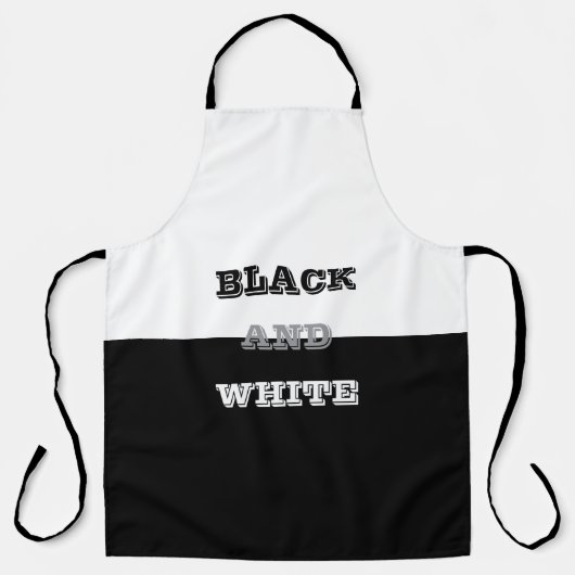 Schwarz-Weiß-Text und solide Farbgestaltung Schürze (Vorderseite)