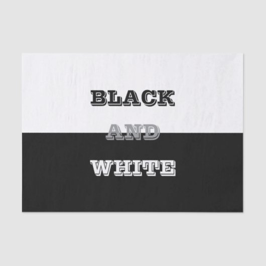 Schwarz-Weiß-Text und solide Farbgestaltung Seidenpapier (Vorderseite)