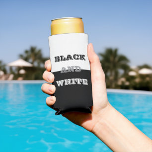 Schwarz-Weiß-Text und solide Farbgestaltung Selters Dosenkühler