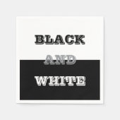 Schwarz-Weiß-Text und solide Farbgestaltung Serviette (Vorderseite)