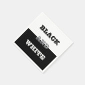 Schwarz-Weiß-Text und solide Farbgestaltung Serviette (Ecke)