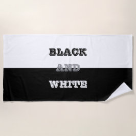 Schwarz-Weiß-Text und solide Farbgestaltung Strandtuch