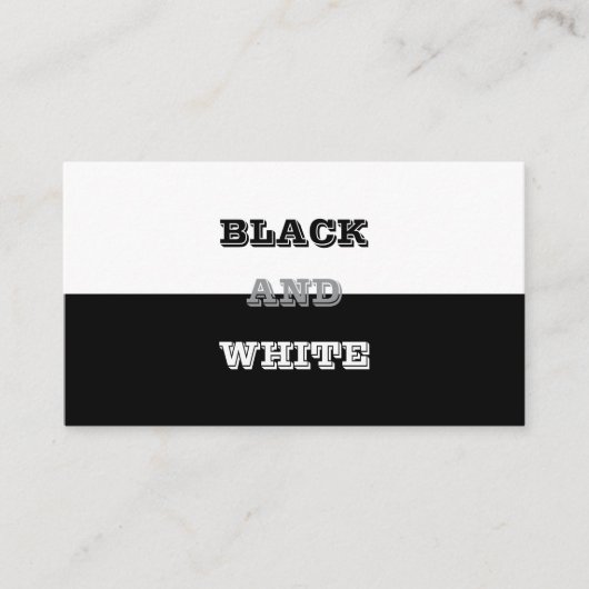 Schwarz-Weiß-Text und solide Farbgestaltung Visitenkarte (Vorderseite)