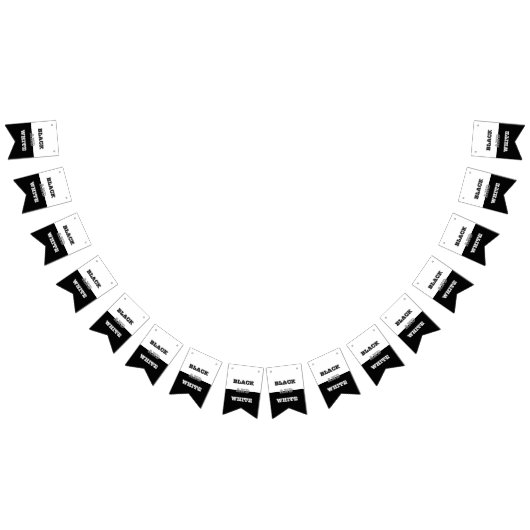 Schwarz-Weiß-Text und solide Farbgestaltung Wimpelkette (Alle)