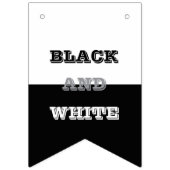 Schwarz-Weiß-Text und solide Farbgestaltung Wimpelkette (Dritte Fahne)