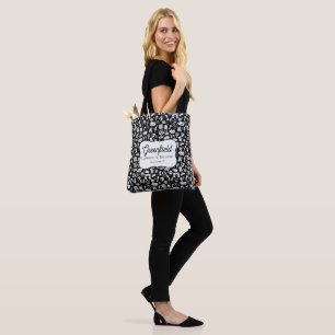 Schwarz-Weiß-Theaterliebhaber-Icons-Tragetasche Tasche