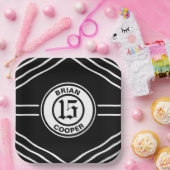 Schwarz-Weiß-Thema Sport Papier Plakat Pappteller (Party)