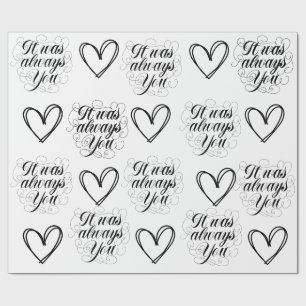 Schwarz-Weiß-Thema zum Hochzeitstag Geschenkpapier