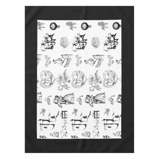 Schwarz-Weiß-Thementablett Tischdecke (Vorderseite)