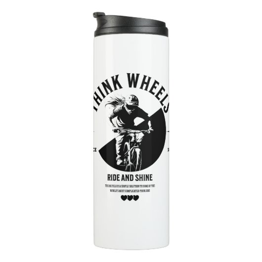Schwarz-Weiß-Thermalwäscher für Fahrradfahrer Thermosbecher (Nach rechts gedreht)