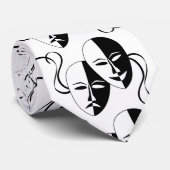 Schwarz-Weiß-Thespianmasken Krawatte (Gerollt)