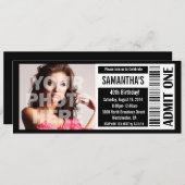 Schwarz-Weiß-Ticket Einladung (Vorne/Hinten)