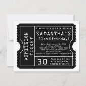 Schwarz-Weiß-Ticket-Einladung, digitaler Stil Einladung (Vorderseite)