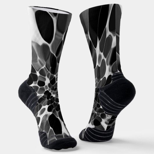 Schwarz-weiß-Tie-Dye Socken (Gewinkelt)