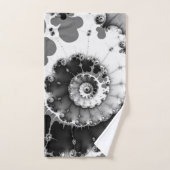 Schwarz-Weiß-Tiefenwirbel Badhandtuch Set (Handtuch)