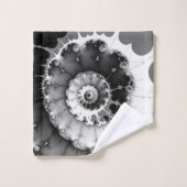 Schwarz-Weiß-Tiefenwirbel Badhandtuch Set (Waschlappen)