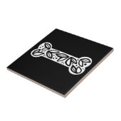 Schwarz-Weiß-Tierknochen Schwarz Fliese (Seite)