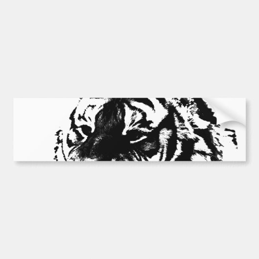 Schwarz-Weiß-Tiger-Autoaufkleber Autoaufkleber (Vorne)