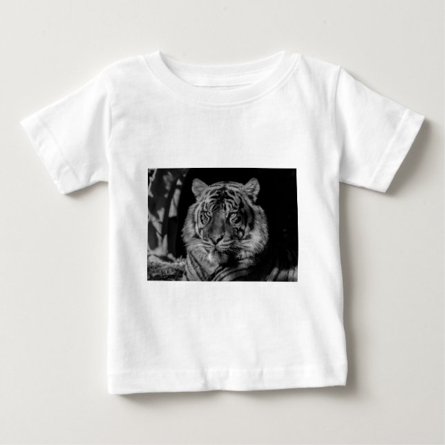 Schwarz-Weiß-Tiger Baby T-shirt (Vorderseite)