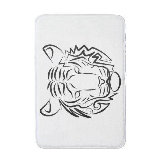 Schwarz-Weiß-Tiger Badematte (Vorderseite Vertikal)