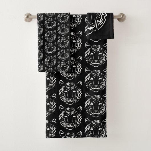 Schwarz-Weiß-Tiger Badhandtuch Set (Insitu)