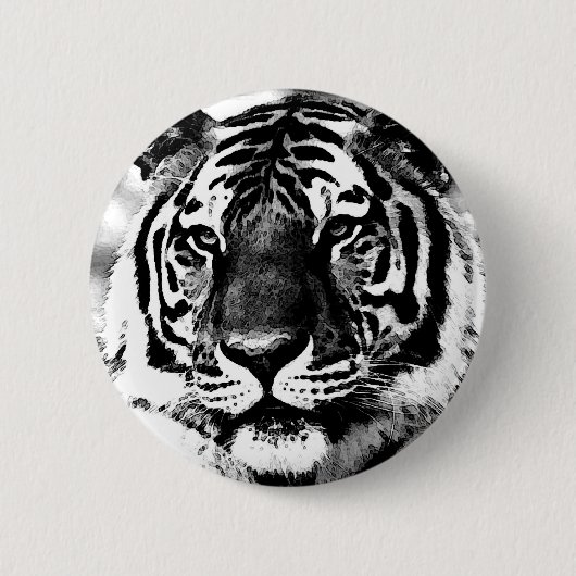 Schwarz-Weiß-Tiger Button (Vorderseite)