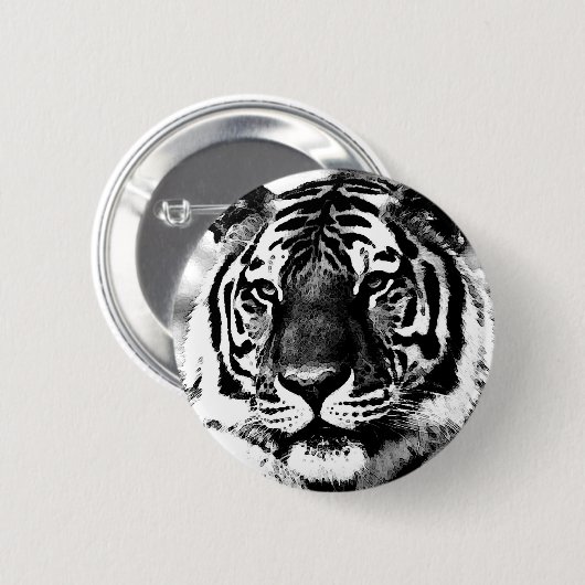 Schwarz-Weiß-Tiger Button (Vorne & Hinten)
