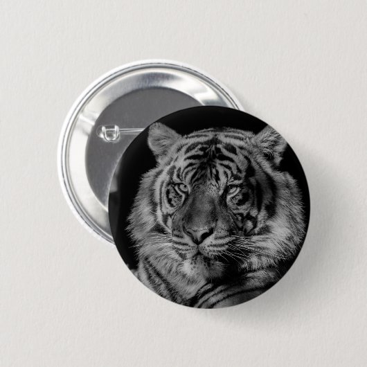 Schwarz-Weiß-Tiger Button (Vorne & Hinten)