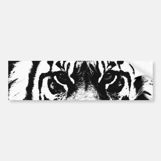 Schwarz-Weiß Tiger Eyes Custom Autoaufkleber (Vorne)