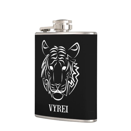 Schwarz-Weiß-Tiger Flachmann (Links)