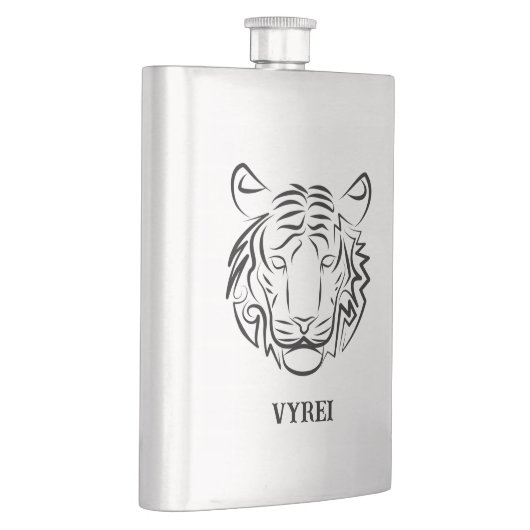 Schwarz-Weiß-Tiger Flachmann (Rechts)