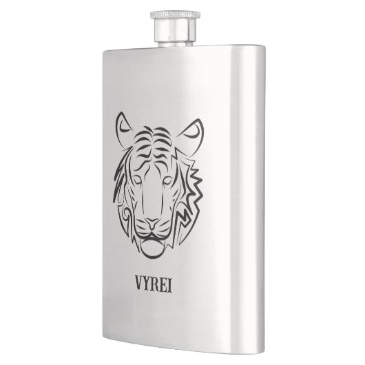 Schwarz-Weiß-Tiger Flachmann (Links)